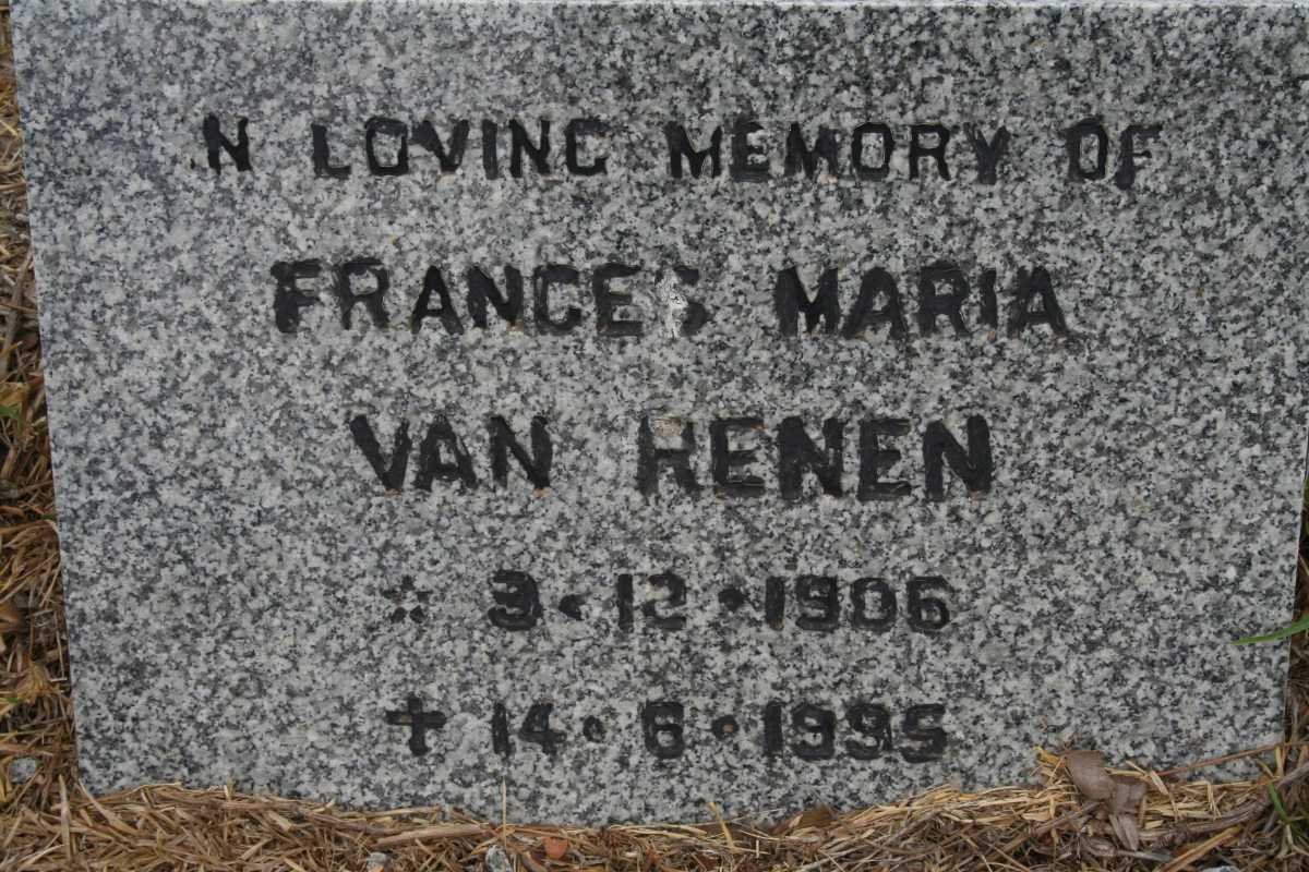 RENEN Frances Maria, van 1906-1995