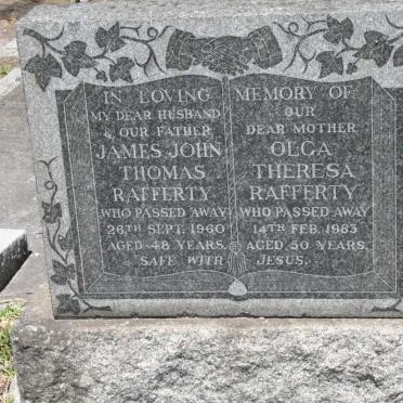RAFFERTY James John Thomas -1960 &amp; Olga Theresa -1963