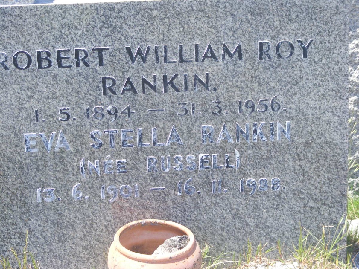 RANKIN Robert William Roy 1894-1956 &amp; Eva Stella RUSSELL 1901-1989