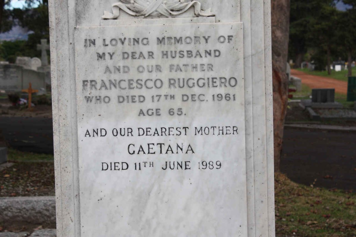 RUGGIERO Francesco -1961 &amp; Gaetana -1989