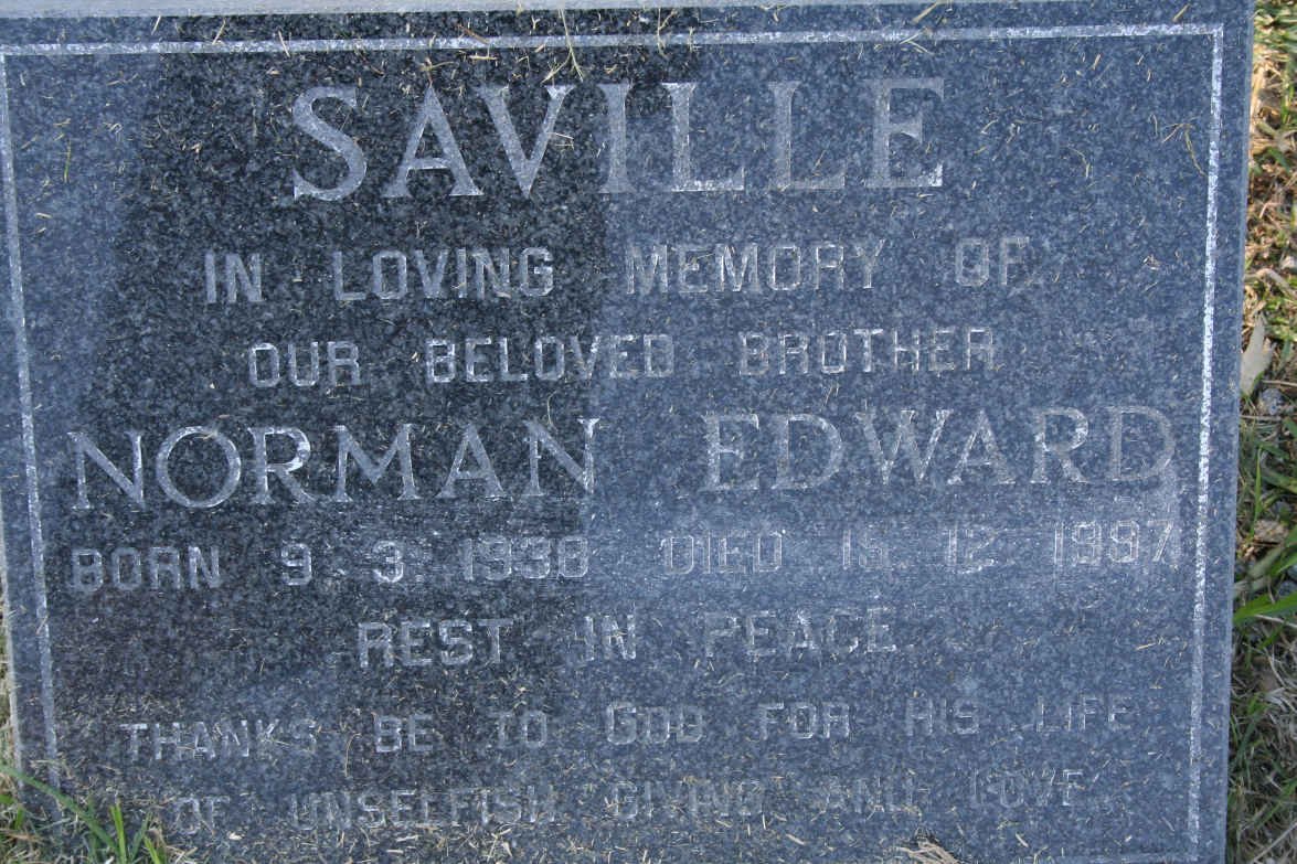 SAVILLE Norman Edward 1938-1987