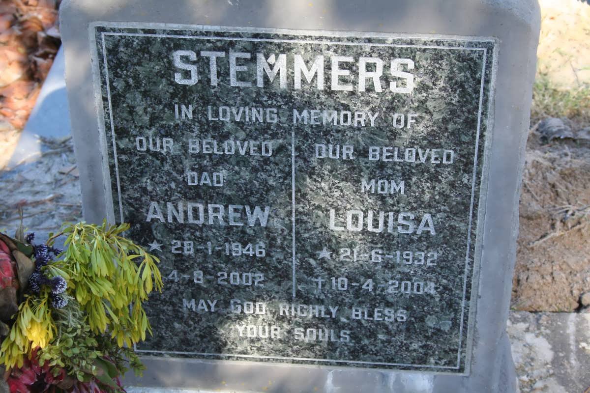 STEMMERS Andrew 1946-2002 &amp; Louisa 1932-2004