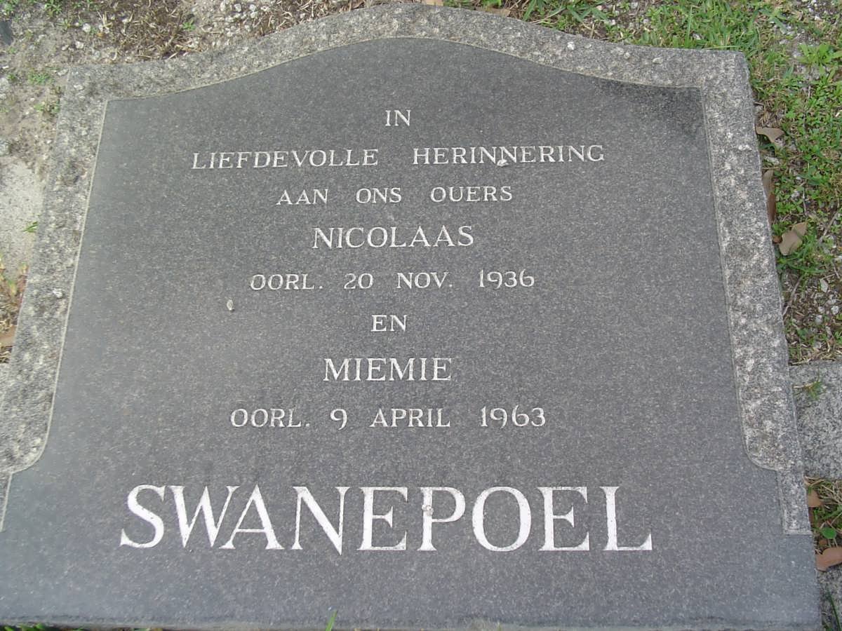 SWANEPOEL Nicolaas -1936 &amp; Miemie -1963