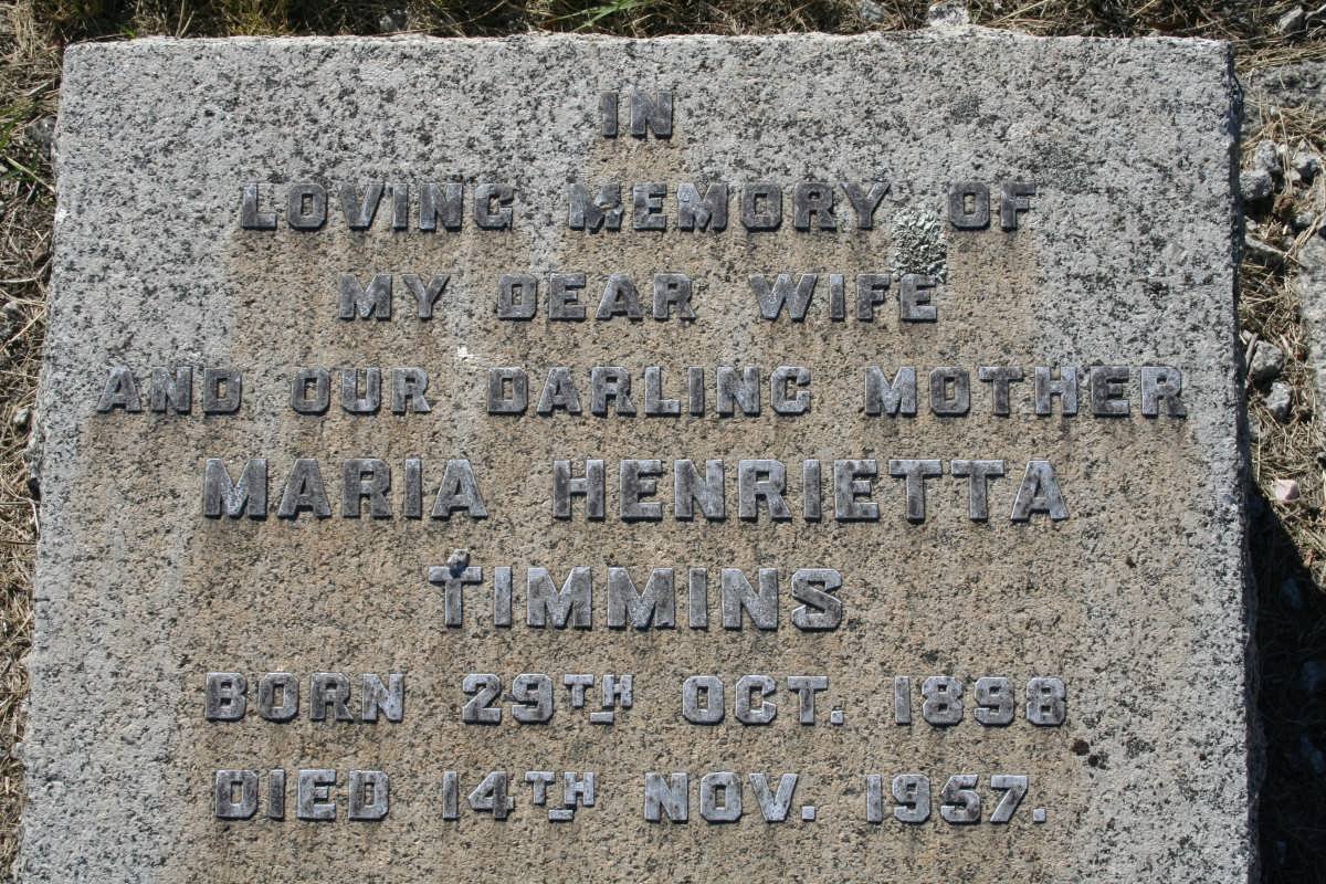 TIMMINS Maria Henrietta 1898-1957