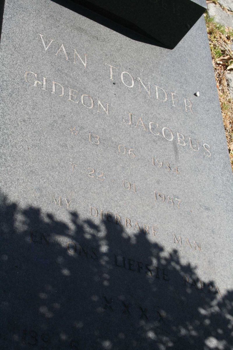 TONDER Gideon Jacobus, van 1934-1987