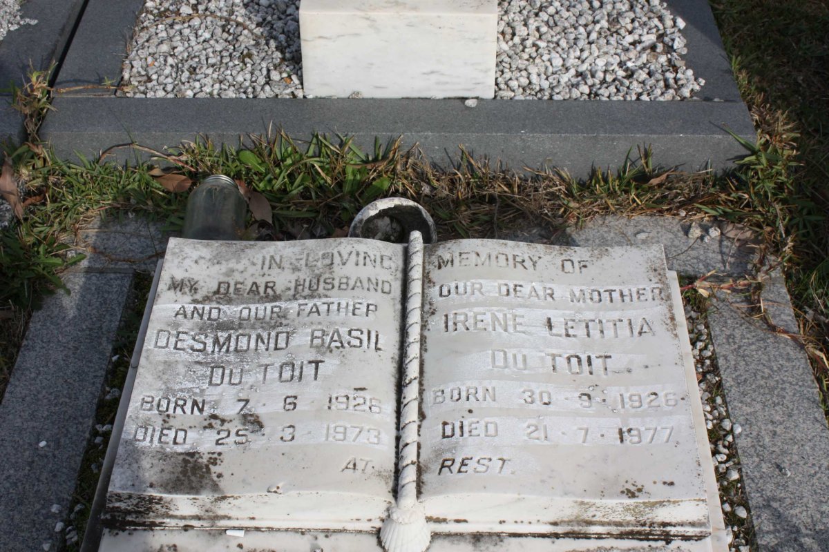 TOIT Desmond Basil, du 1926-1973 &amp; Irene Letitia 1926-1977