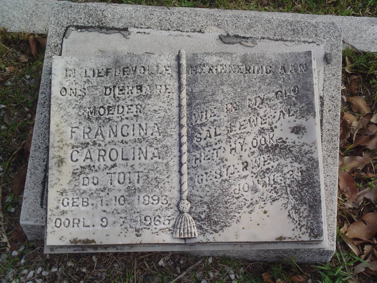 TOIT Francina Carolina, du 1893-1965