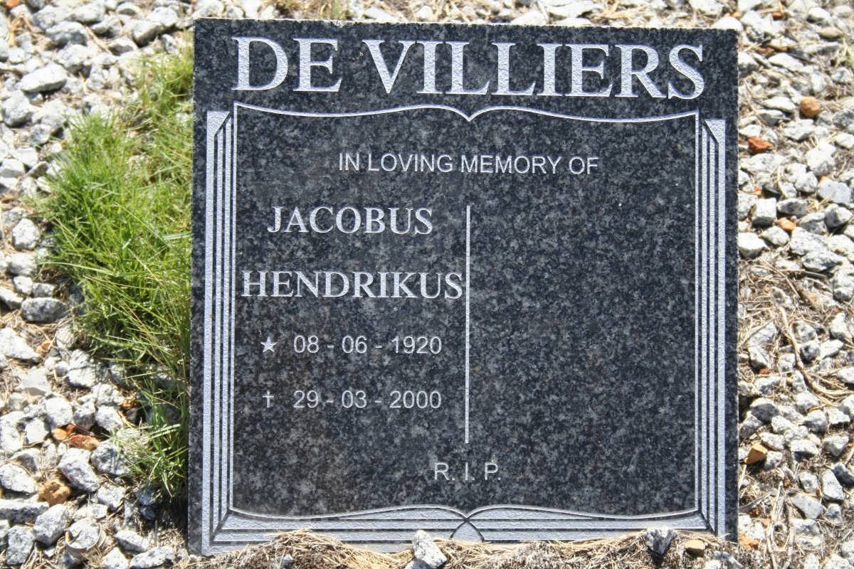 VILLIERS Jacobus Hendrikus, de 1920-2000