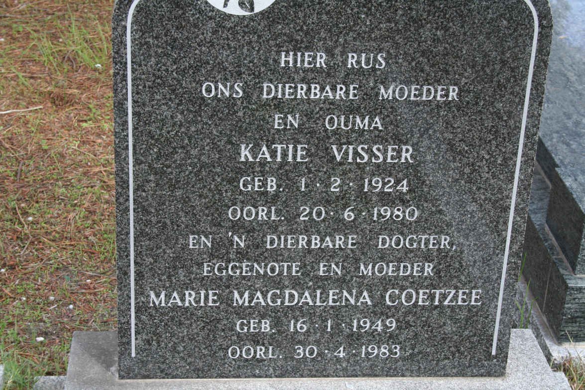 VISSER Katie 1924-1980 :: COETZEE Marie Magdalena 1949-1983