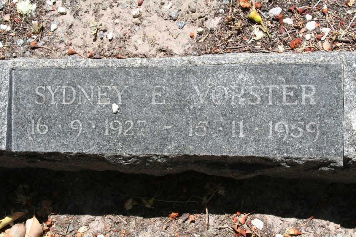 VORSTER Sydney E. 1927-1959