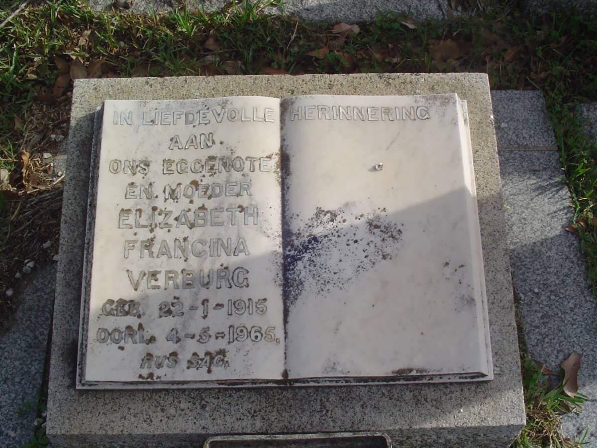 VERBURG Elizabeth Francina 1915-1965