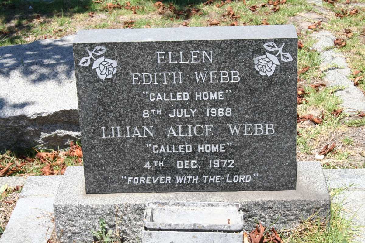WEBB Ellen Edith -1968 :: WEBB Lilian Alice -1972