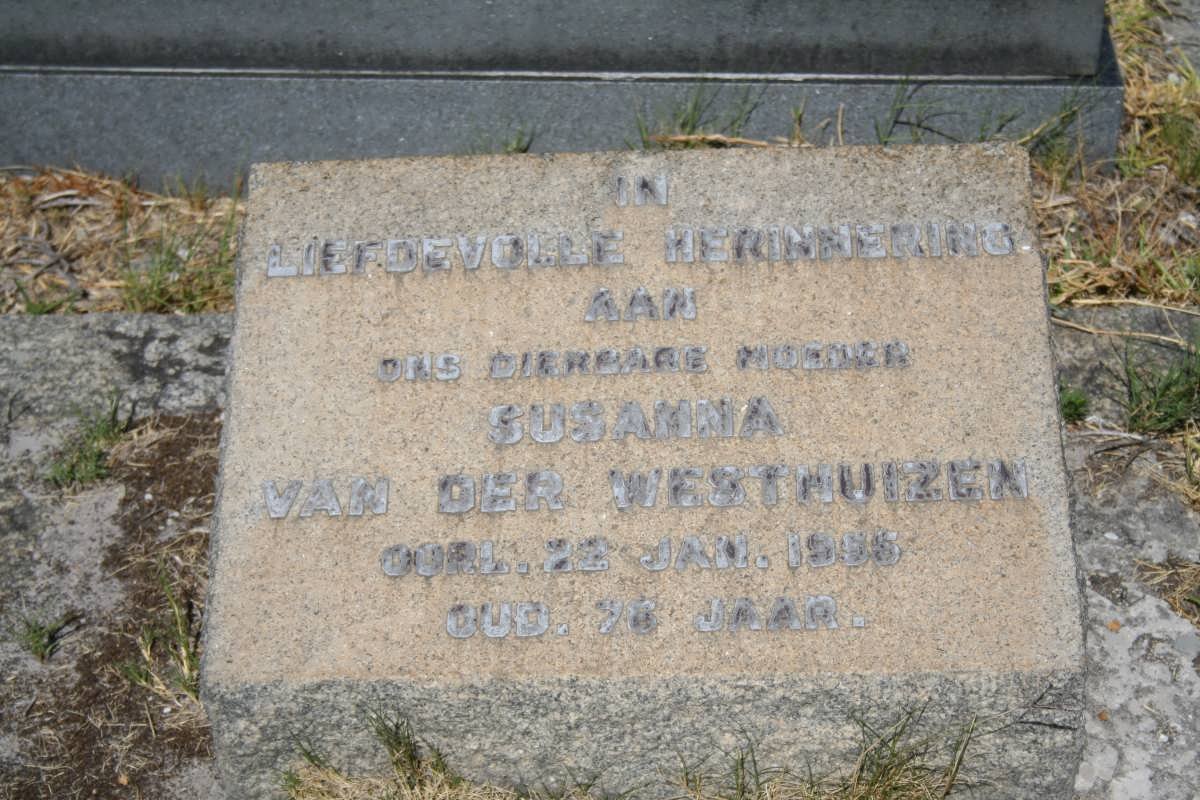 WESTHUIZEN Susanna, van der -1955