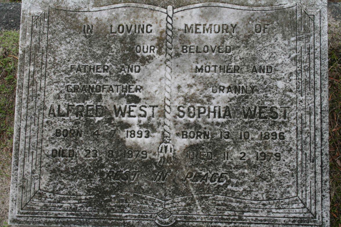 WEST Alfred 1893-1979 &amp; Sophia 1896-1979
