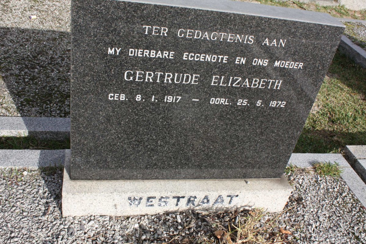 WESTRAAT Gertrude Elizabeth 1917-1972