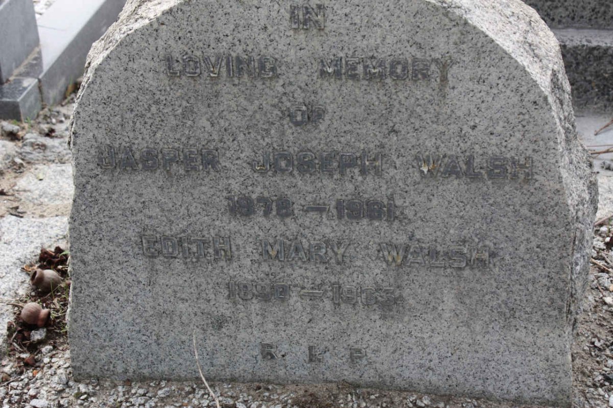 WALSH Jasper Joseph 1878-1961 &amp; Edith Mary 1890-1965