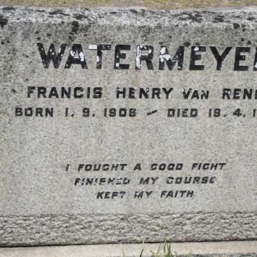 WATERMEYER Francis Henry van Renen 1906-1970