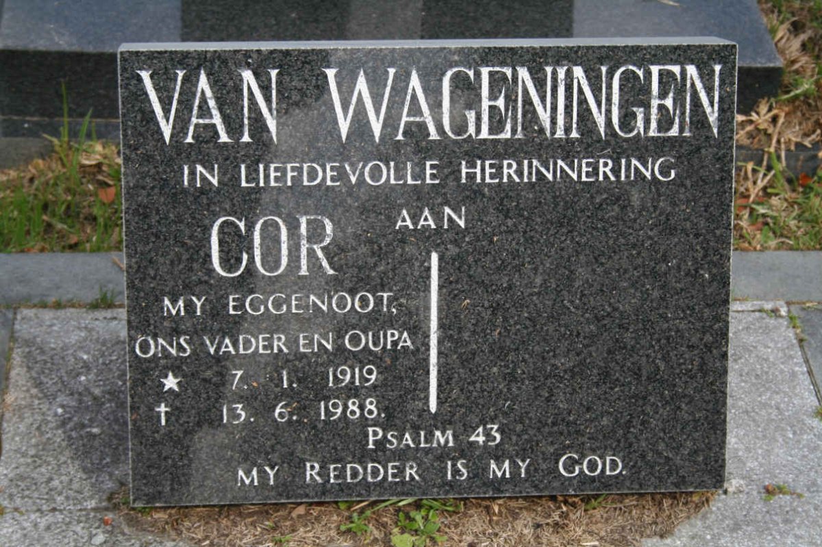 WAGENINGEN Cor, van 1919-1988
