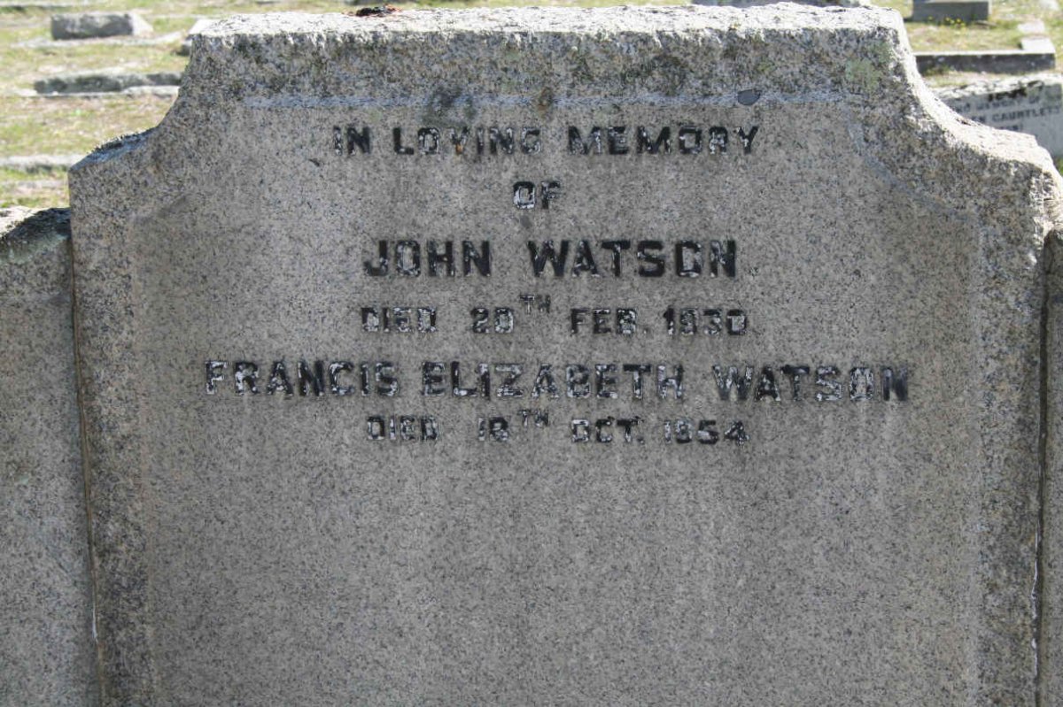 WATSON John -1930 &amp; Francis Elizabeth -1954