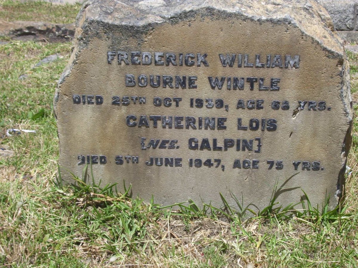 WINTLE Frederick William Bourne -1939 &amp; Catherine Lois GALPIN -1947