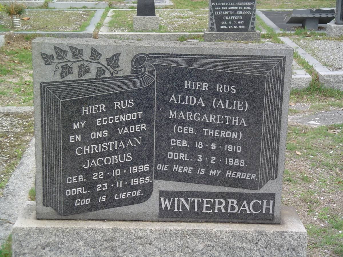 WINTERBACH Christiaan Jacobus 1896-1965 &amp; Alida Margaretha THERON 1910-1988