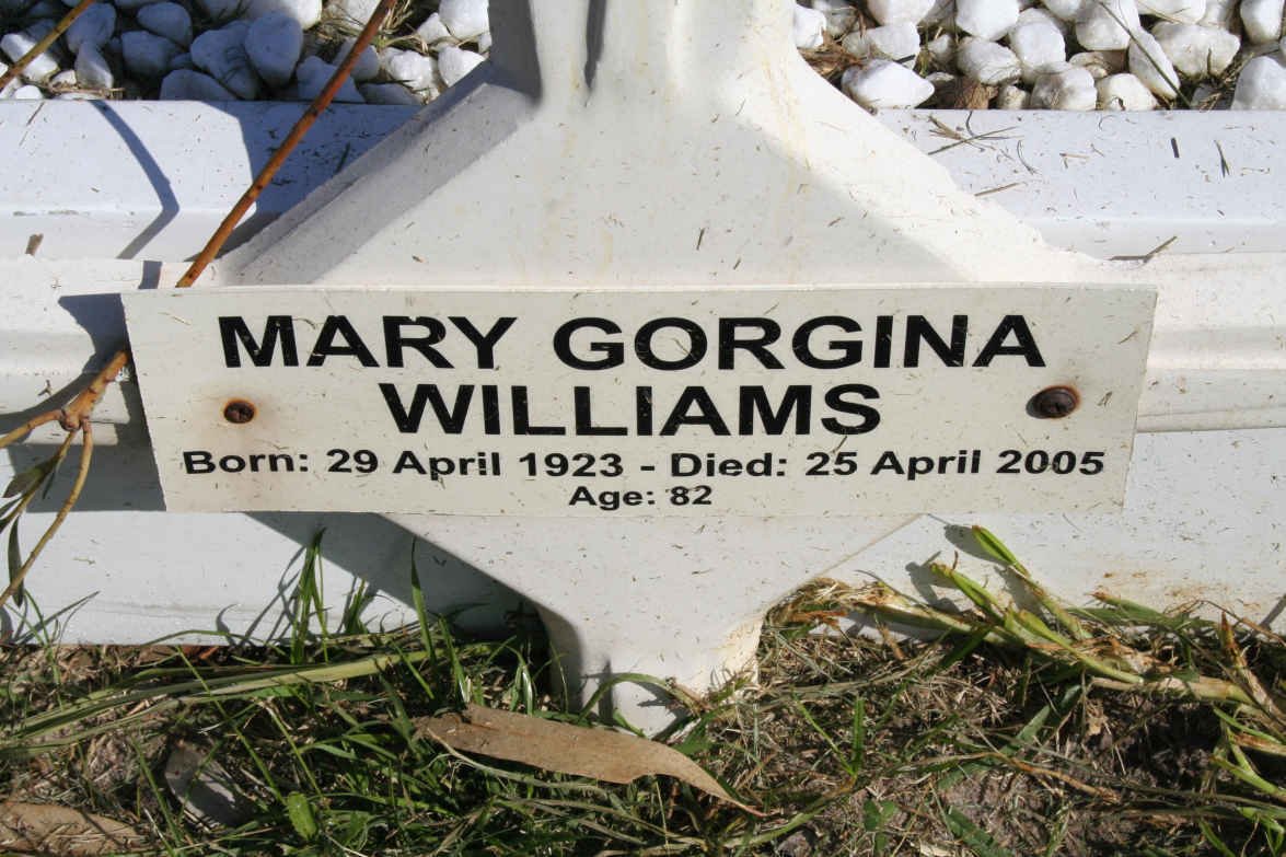 WILLIAMS Mary Gorgina 1923-2005