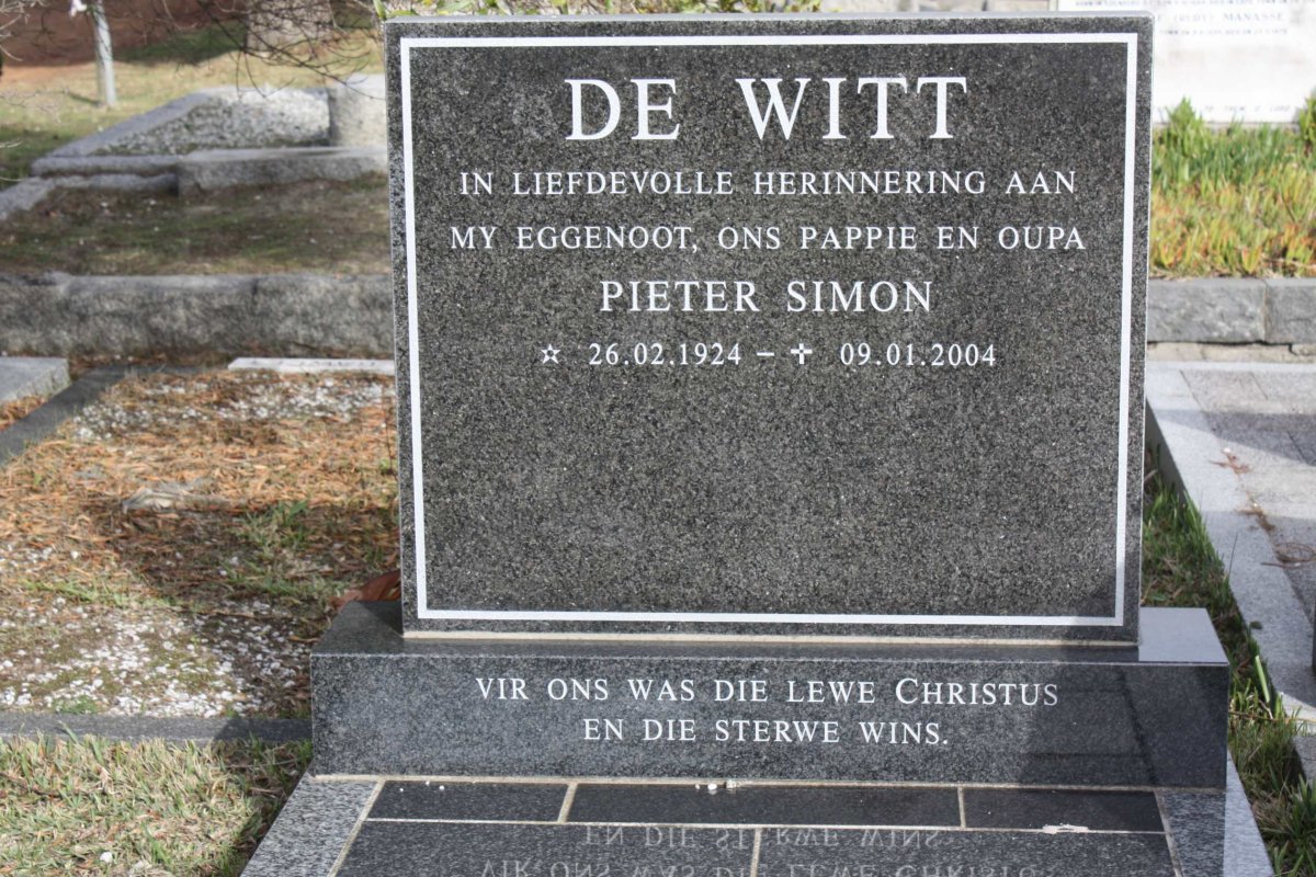 WITT Pieter Simon, de 1924-2004