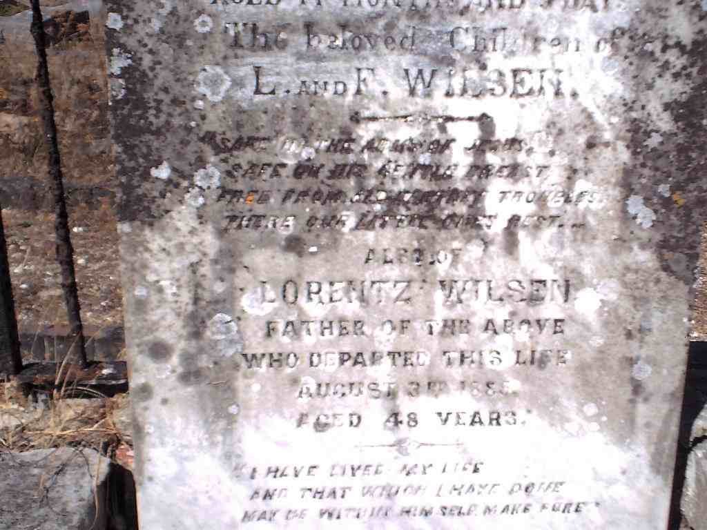 WILSEN Lorentz 1837-1885 :: WILSEN Rosina Elizabeth -1871 :: WILSEN Cecilie Cristiana -1889