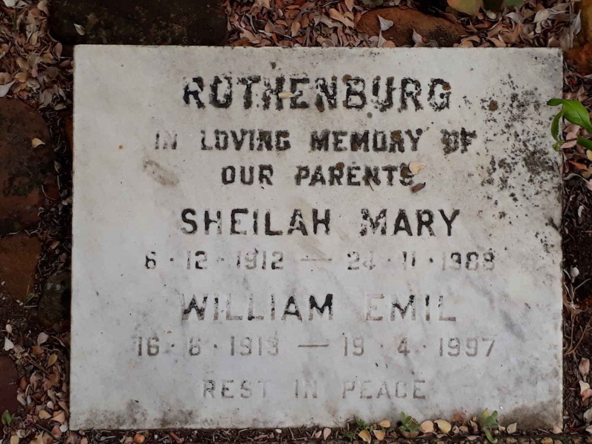 ROTHENBURG William Emil 1913-1997 &amp; Sheilah Mary 1912-1988
