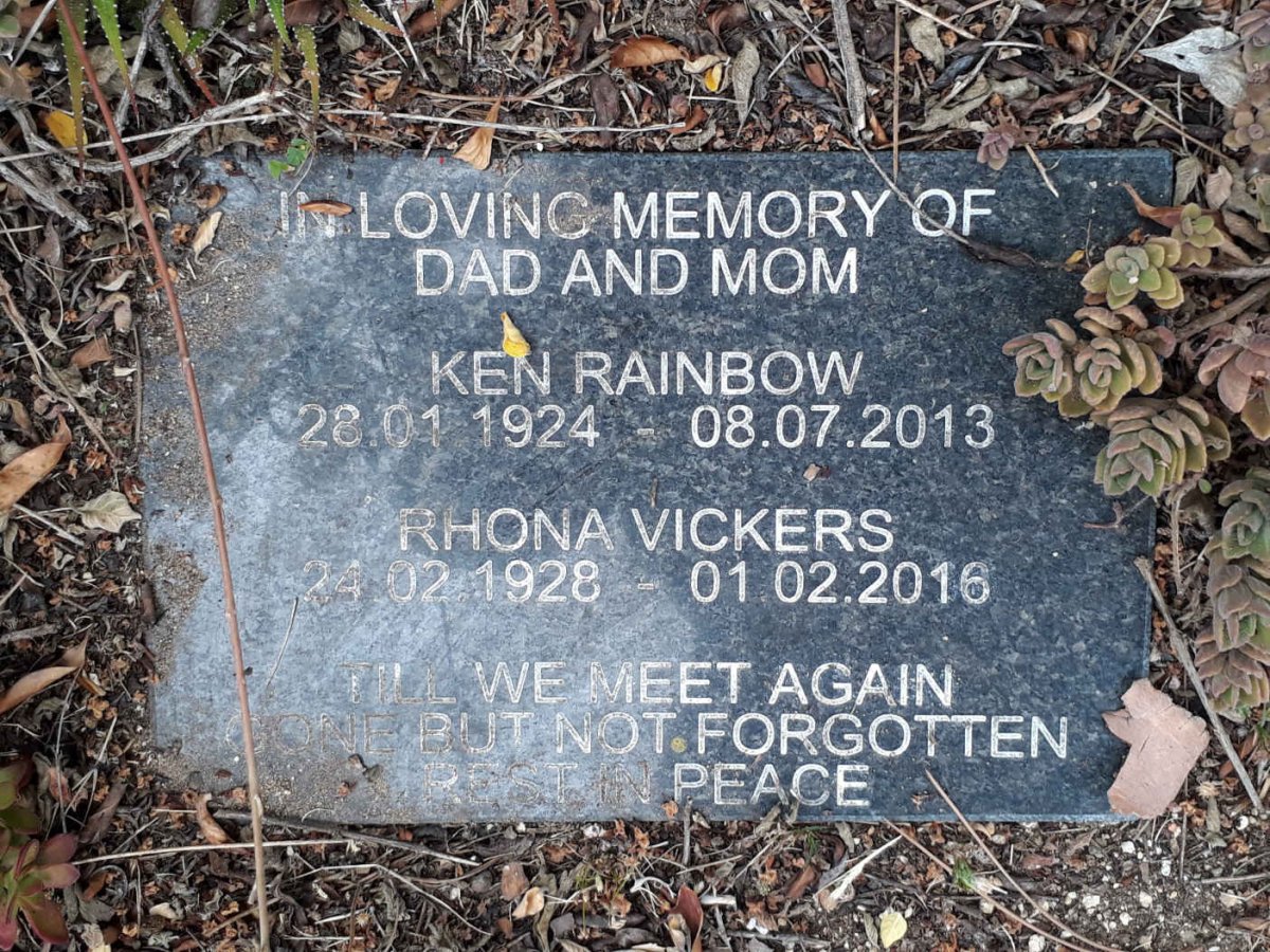 RAINBOW Ken 1924-2013 &amp; Rhona Vickers 1928-2016