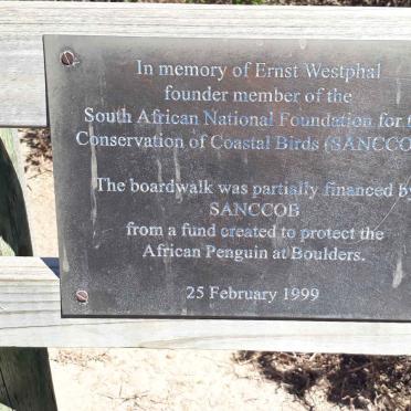 Western Cape, CAPE TOWN, Simonstown, Boulders Beach, Penguine Sanctuary, Memorial plaque