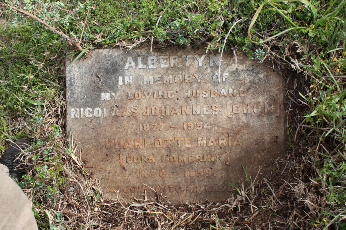 ALBERTYN Nicolaas Johannes 1877-1954 &amp; Charlotte Maria COMBRINK 1890-1959