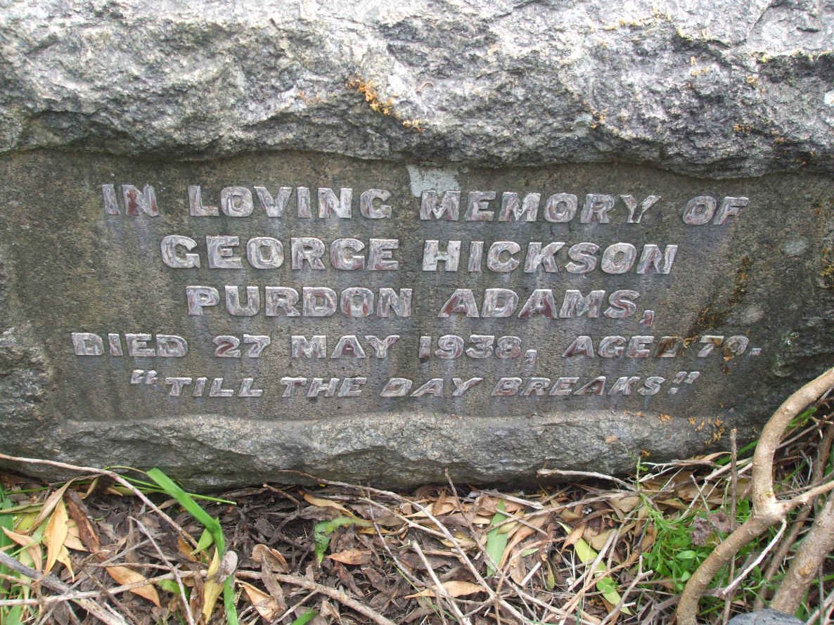 ADAMS George Hickson Purdon -1938