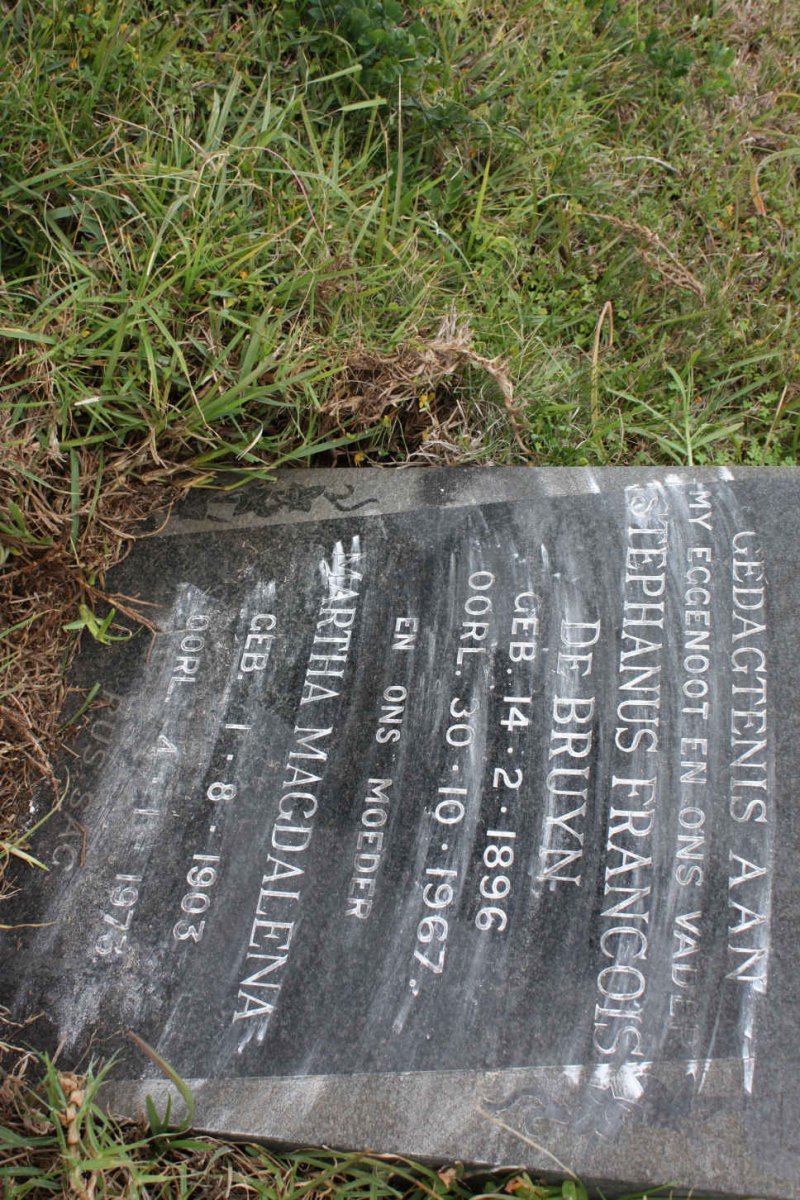 BRUYN Stephanus Francois, de 1896-1967 &amp; Martha Magdalena 1903-1973