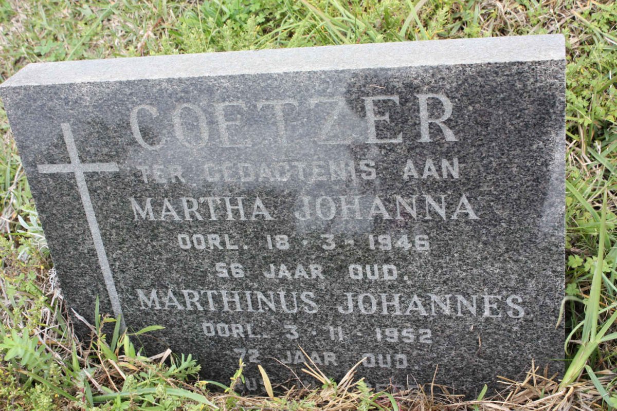 COETZER Marthinus Johannes -1952 &amp; Martha Johanna -1946