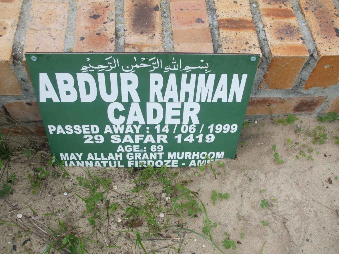 CADER Abdur Rahman -1999