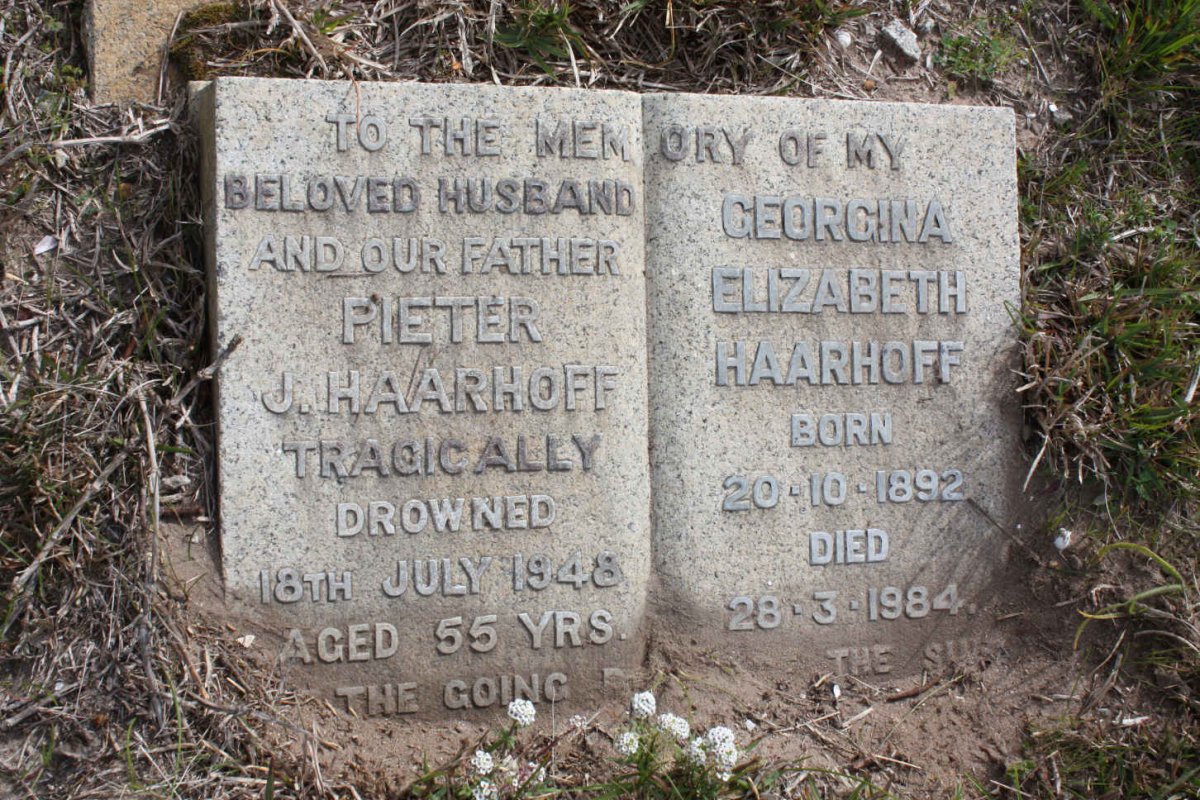HAARHOFF Pieter J. -1948 &amp; Georgina Elizabeth 1892-1984