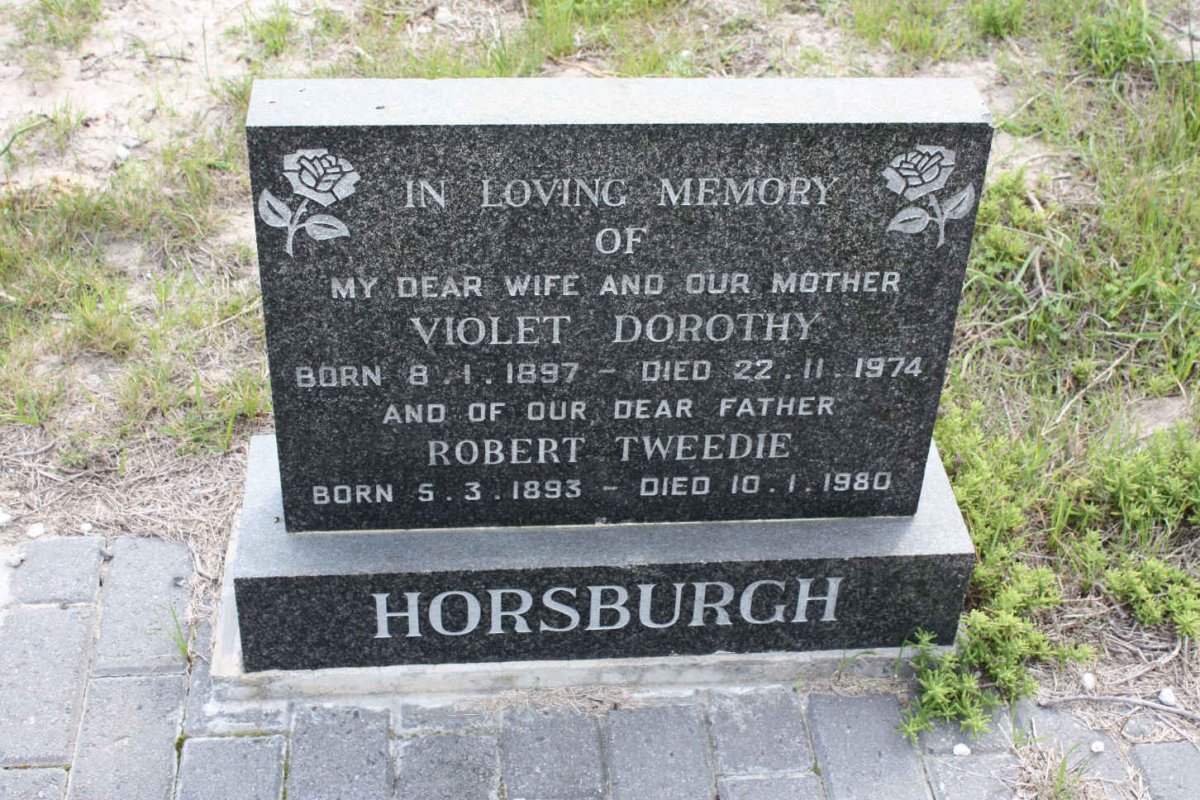 HORSBURGH Robert Tweedie 1893-1980 &amp; Violet Dorothy 1897-1974
