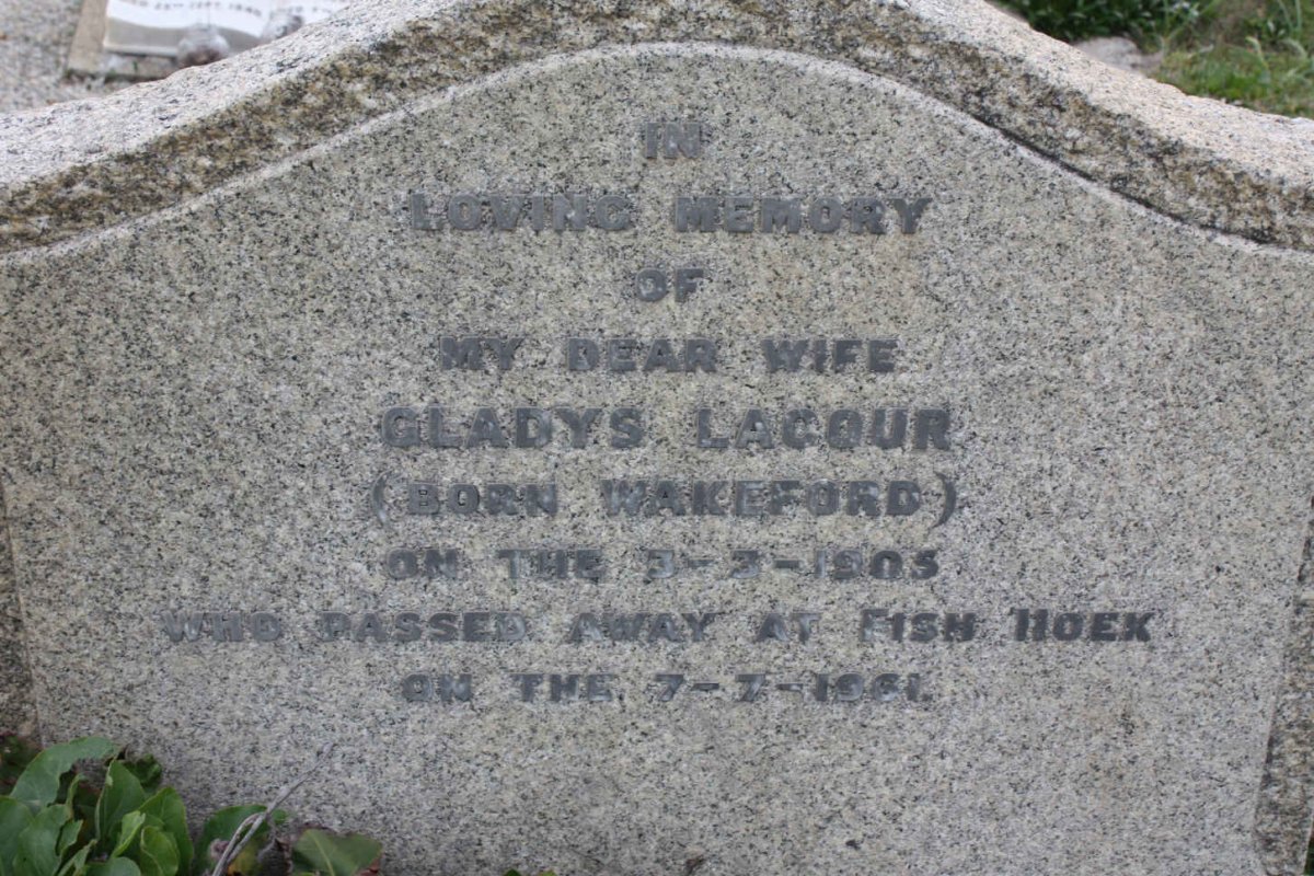 LACOUR Gladys nee WAKEFORD 1905-1961