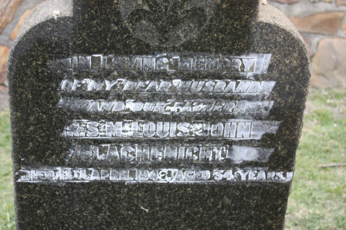 LACHENICHT Louis John R.S.M. -194?