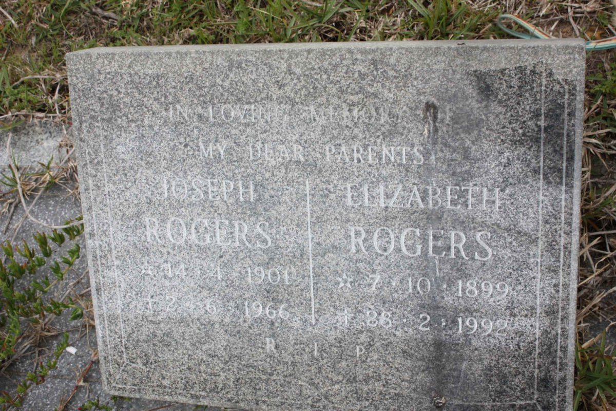 ROGERS Joseph 1901-1966 &amp; Elizabeth 1899-1992