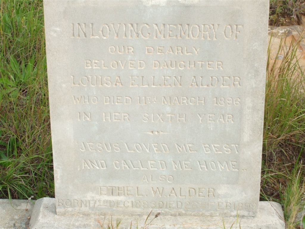 ALDER Louisa Ellen -1896 :: ALDER Ethel W. 1883-189?
