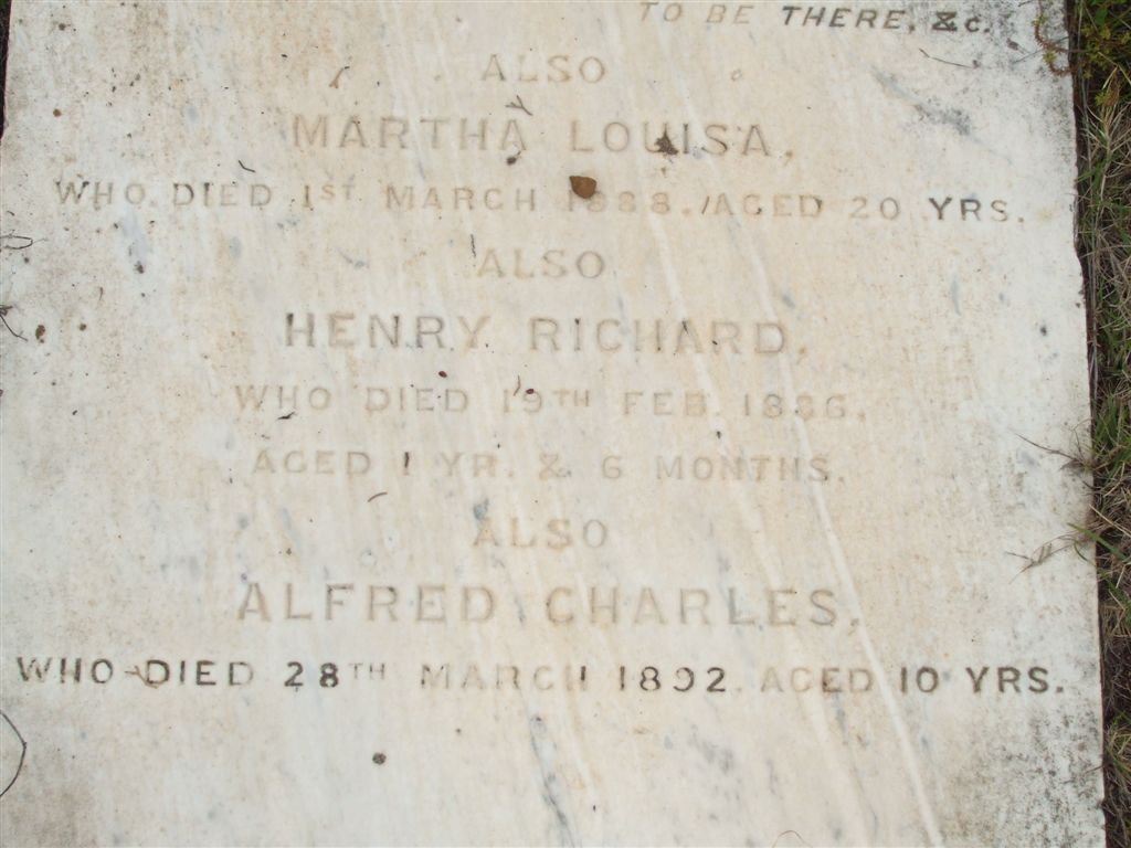 KINDO Martha Louisa -1888 :: KINDO Henry Richard -1826 :: KINDO Alfred Charles -1892