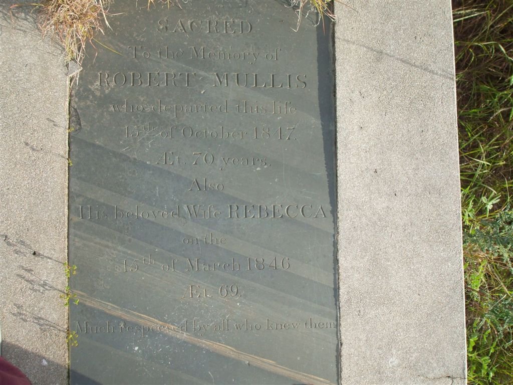 MULLIS Robert -1817 &amp; Rebecca -1846
