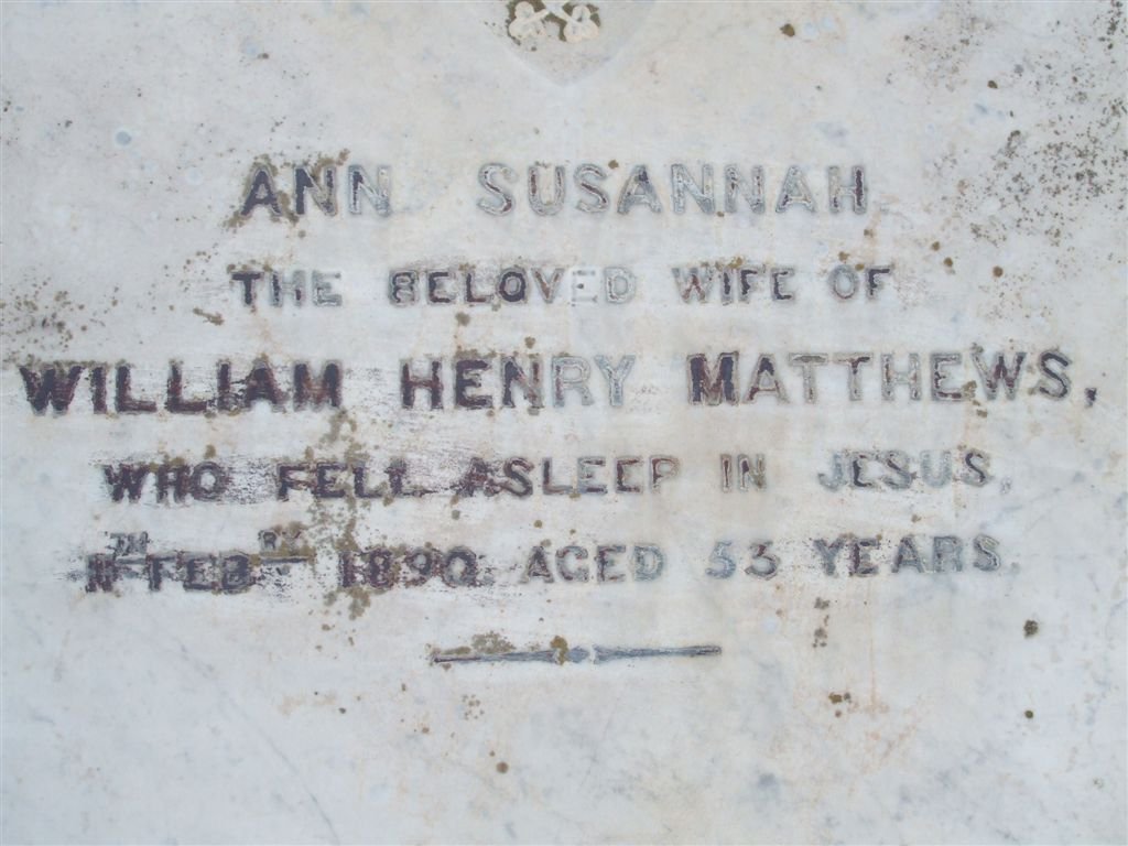 MATTHEWS Ann Susannah -1890