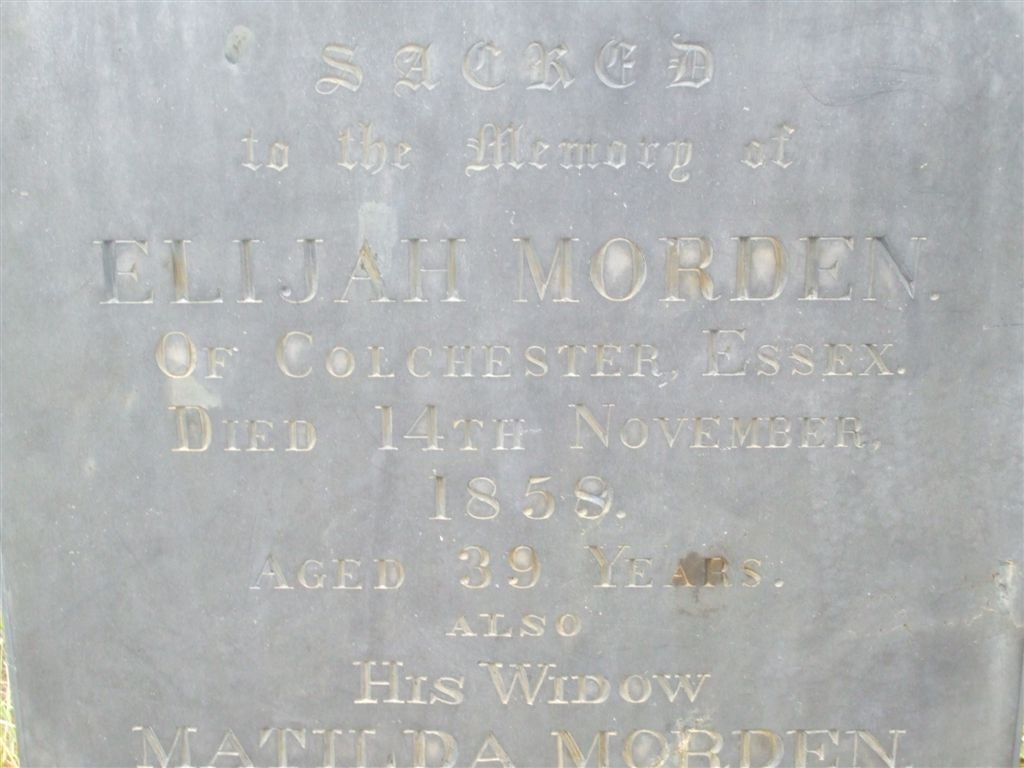 MORDEN Elijah -1858 &amp; Matilda -1864