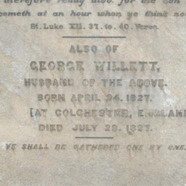 WILLETT George 1827-1897