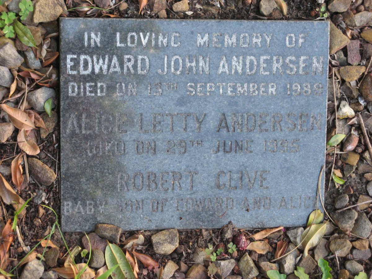 ANDERSEN Edward John -1989 &amp; Alice Letty -1995 :: ANDERSEN Robert Clive