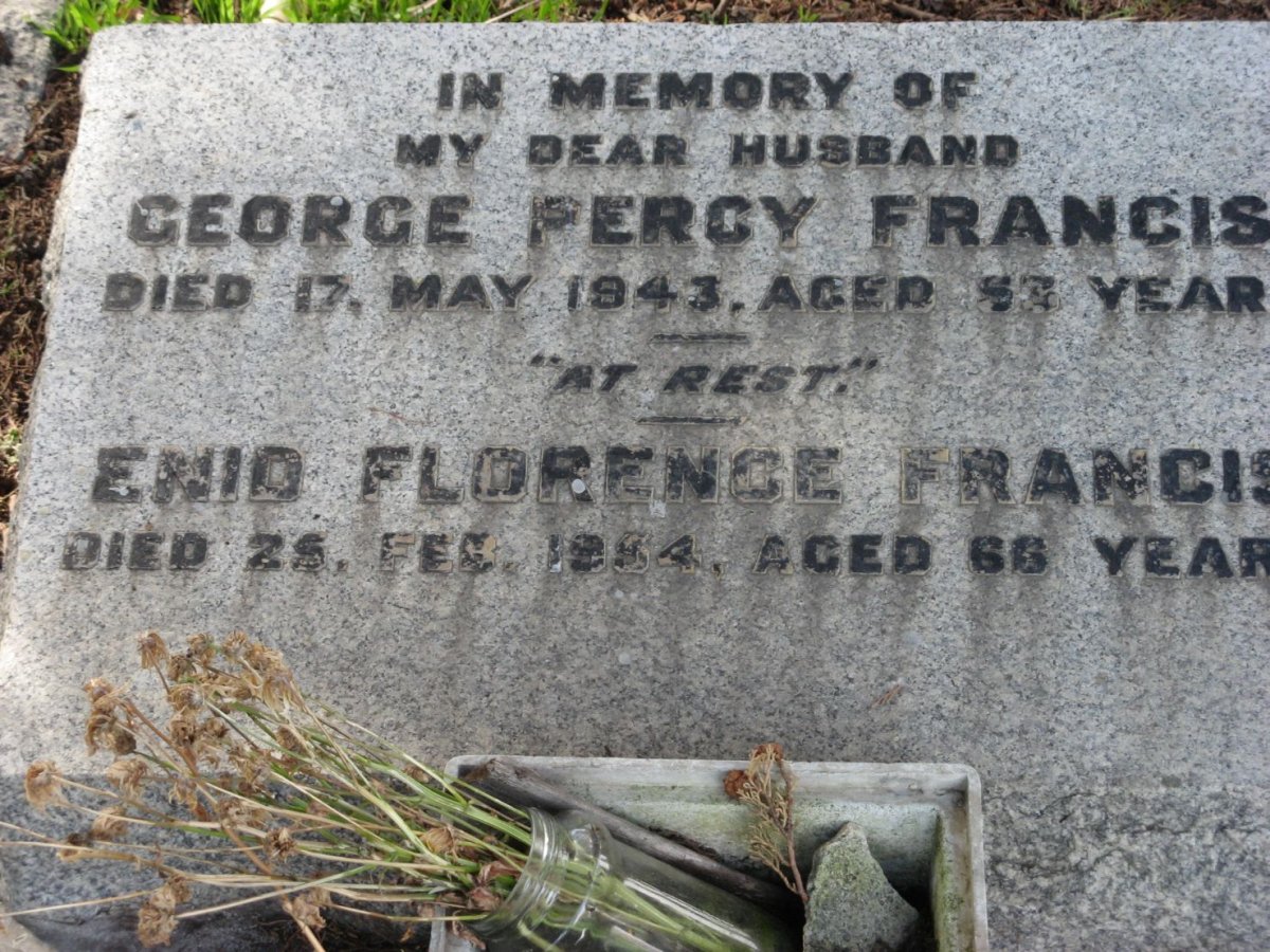 FRANCIS George Percy -1943 &amp; Enid Florence -1954