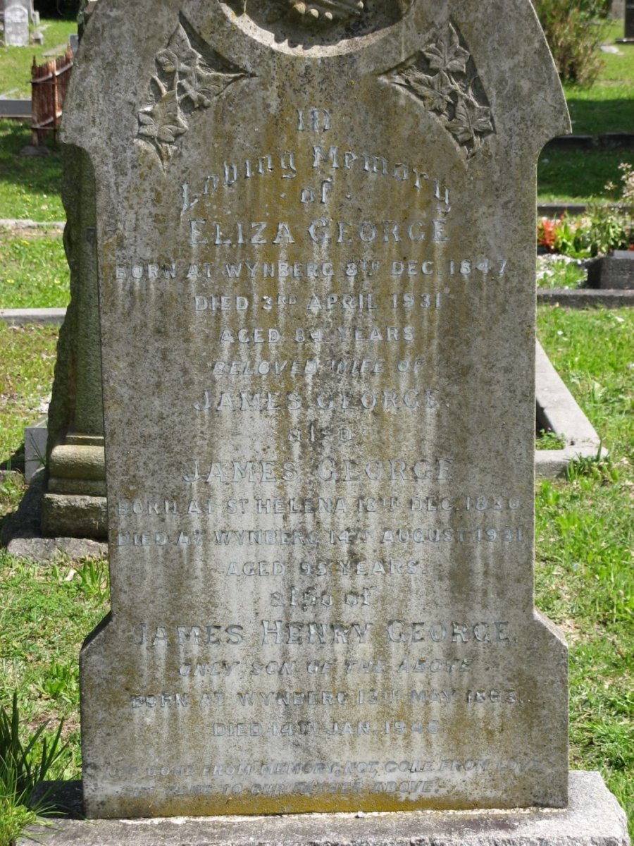 GEORGE James 1836-1931 &amp; Eliza 1847-1931 :: GEORGE James Henry 186?-1946